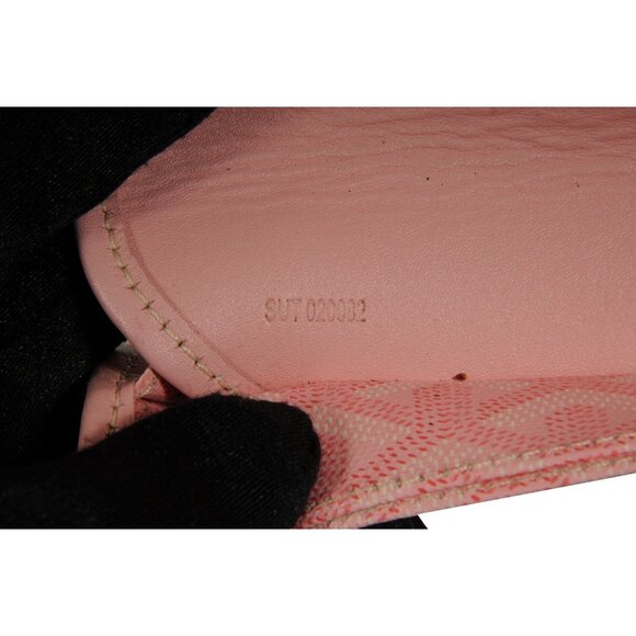 Goyard Pink Wallet Pouch Phone Case Travel Holder Sac File Card Snap Button - Picture 14 of 16